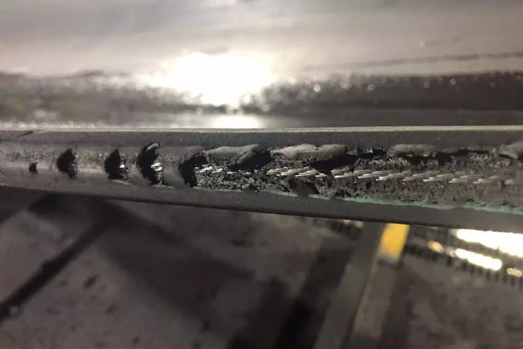 Onsite Conveyor Belt Inspection 3 | DRV Conveyors This is an example of conveyor belt damage.